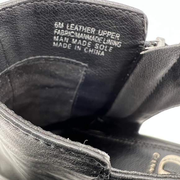 Giani Bini Black Leather Ankle Booties Heels Women’s Size 6 Cutout Zip Chic - Picture 13 of 16